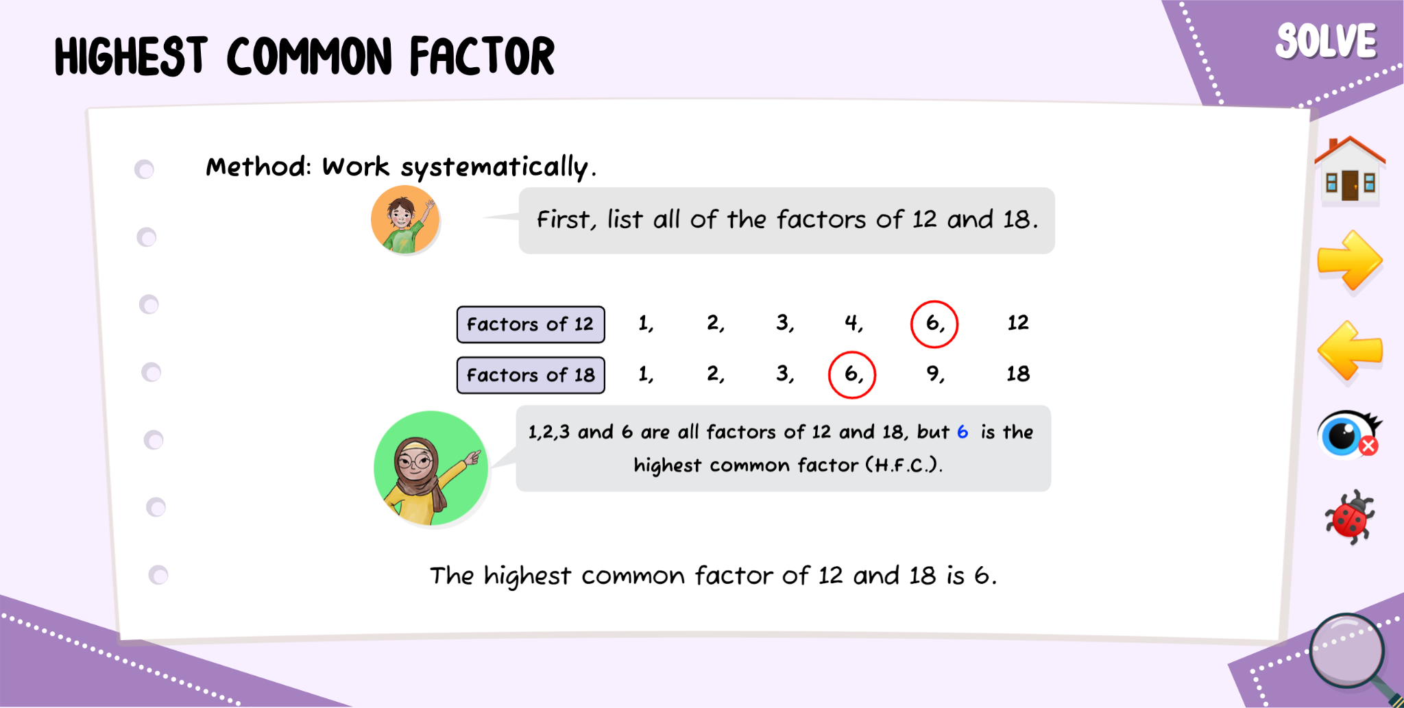 Year 5 – Module 4_ Multiples and factors, Lesson 9 – highest common factor